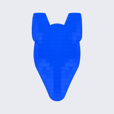 Bandicoot icon logo blue and grey 3D digital fabric textiles